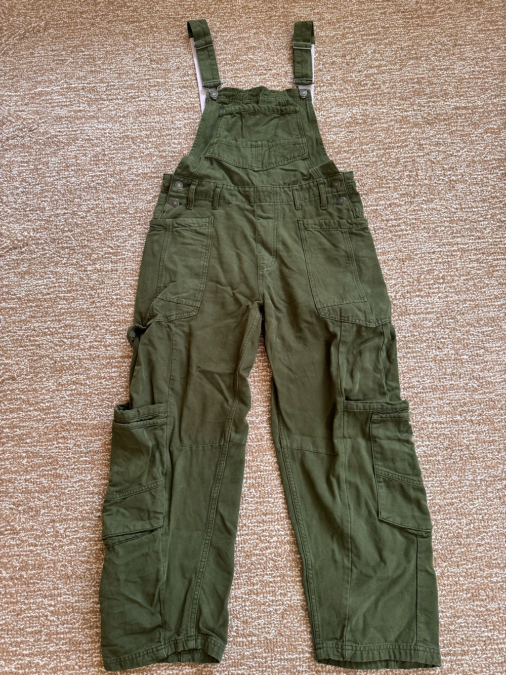 Free People Rayna Carpenter Green Overalls  xs